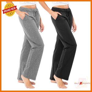French Terry Cotton Drawstring Pants | Mid Weight Casual Lounge Bottoms